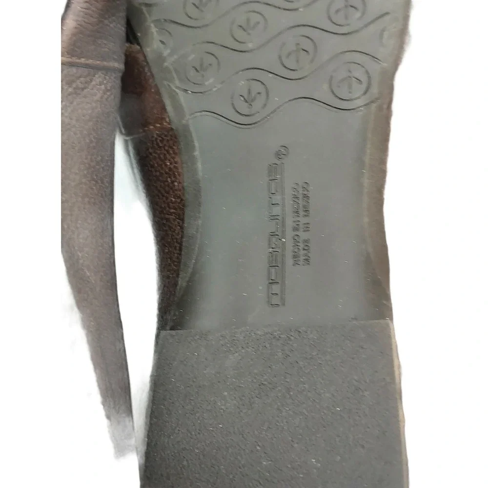 Mosquitos Mexican Leather Flat Dark Brown Closed‎ Toe Sandals/ Shoes Size 9.5